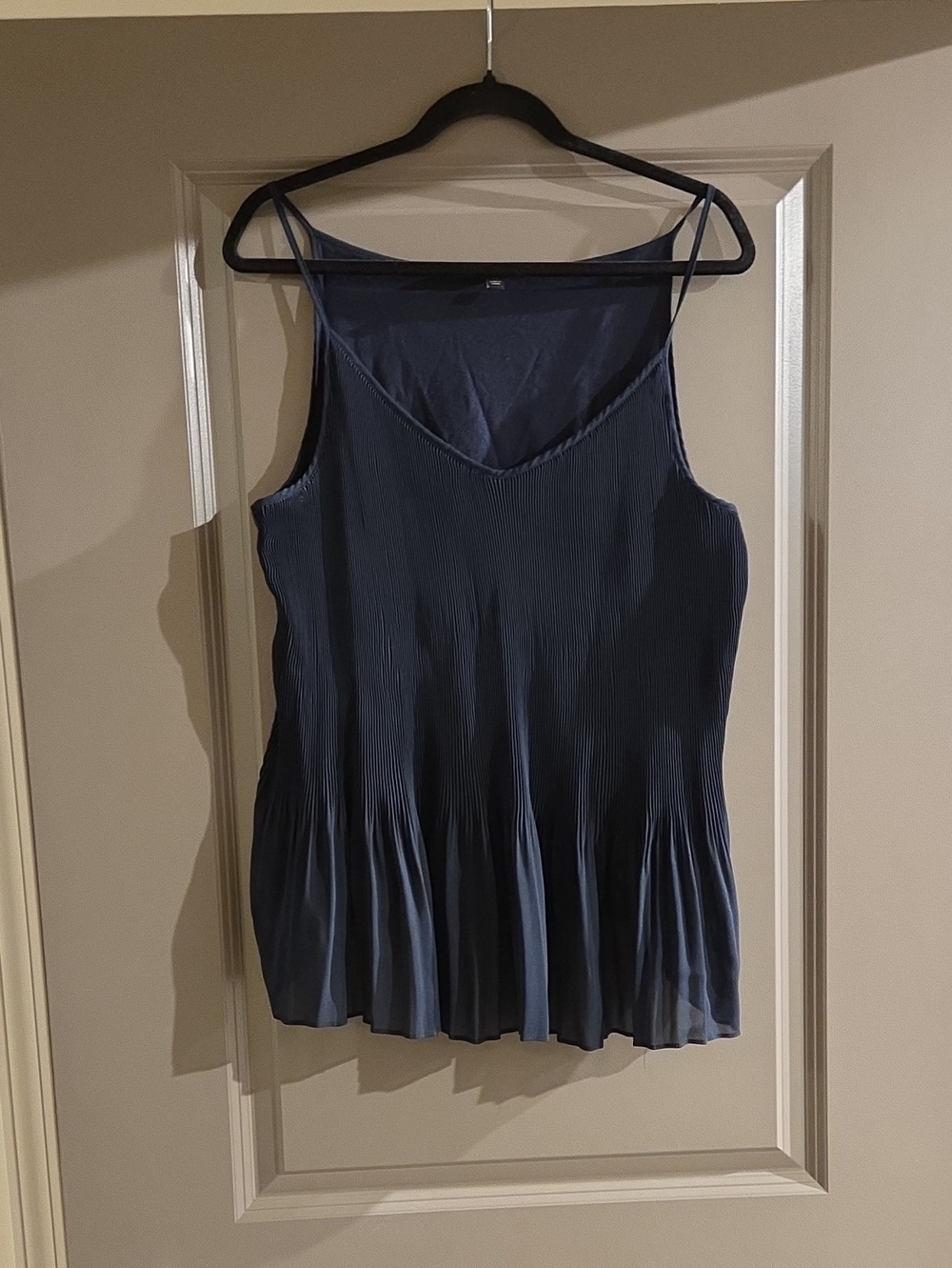 Banana Republic Navy Pleated Spaghetti-Strap Camisole